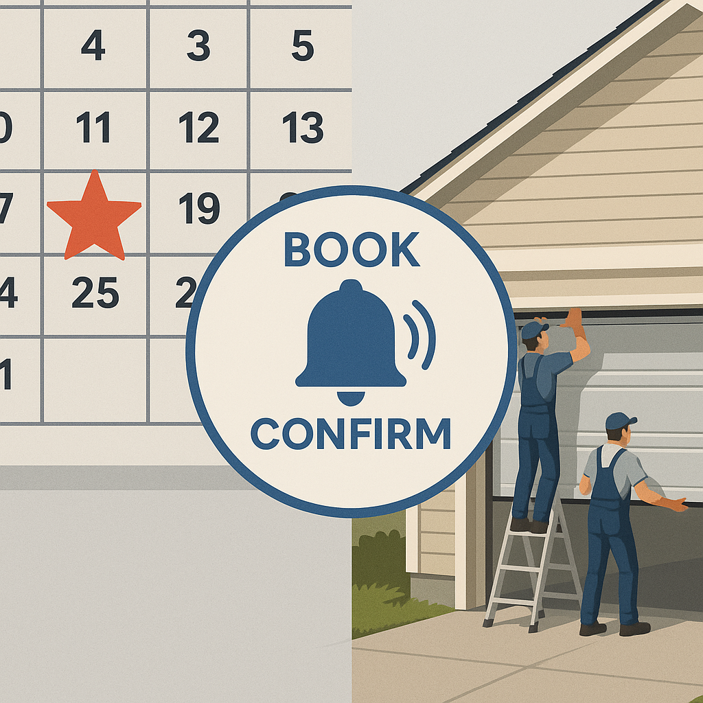 Garage Door Repair Scheduling Software with Same-Day Booking and Two-Way SMS